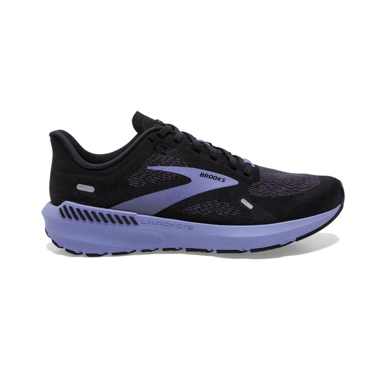 Brooks Launch GTS 9 Lightweight-Supportive Womens Road Running Shoes - Black/Ebony/grey Charcoal/Pur